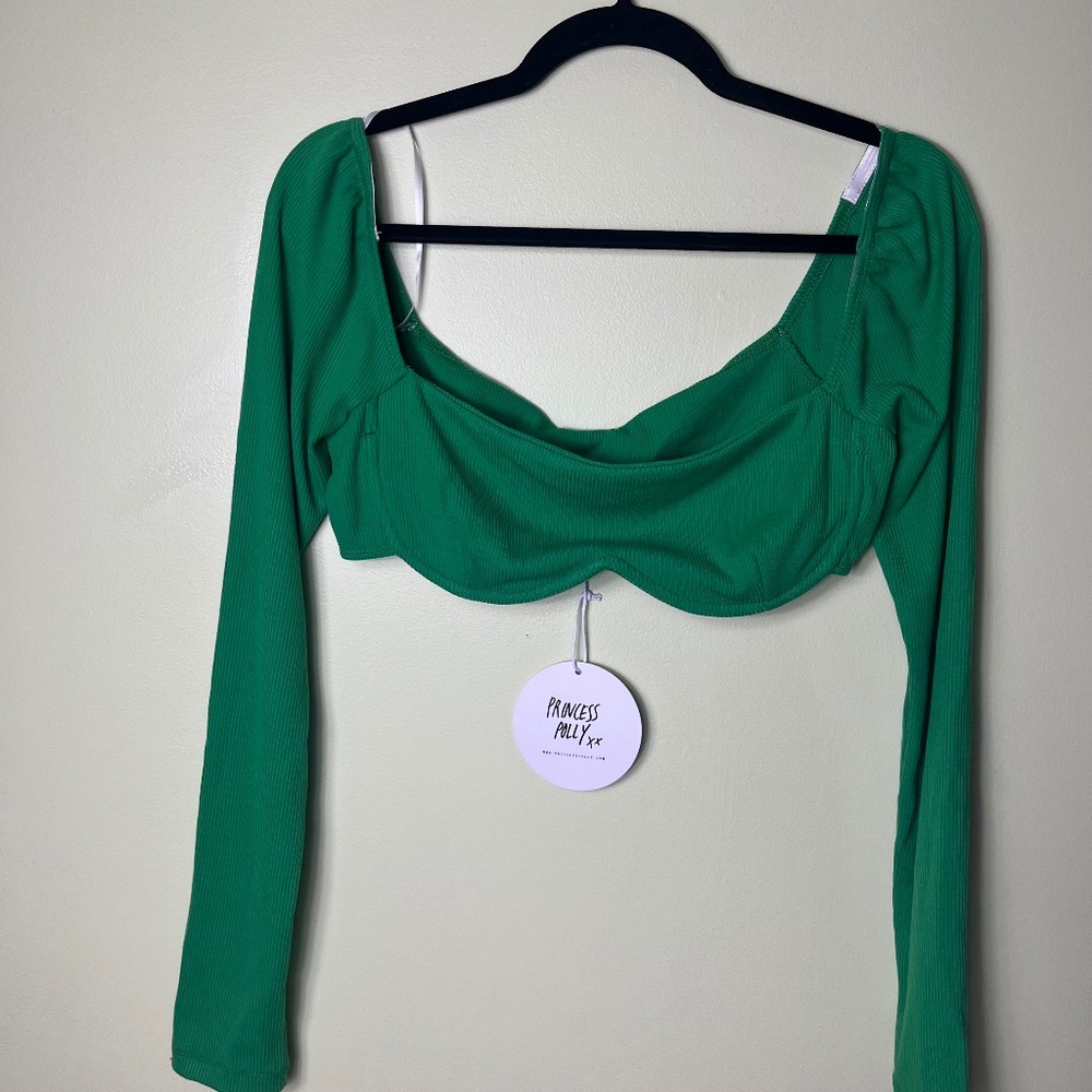 Princess Polly Becca Long Sleeve Green Size US 10
